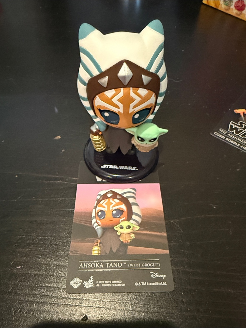Star Wars Ahsoka Tano Figure with Grogu - White, Teal & Brown
